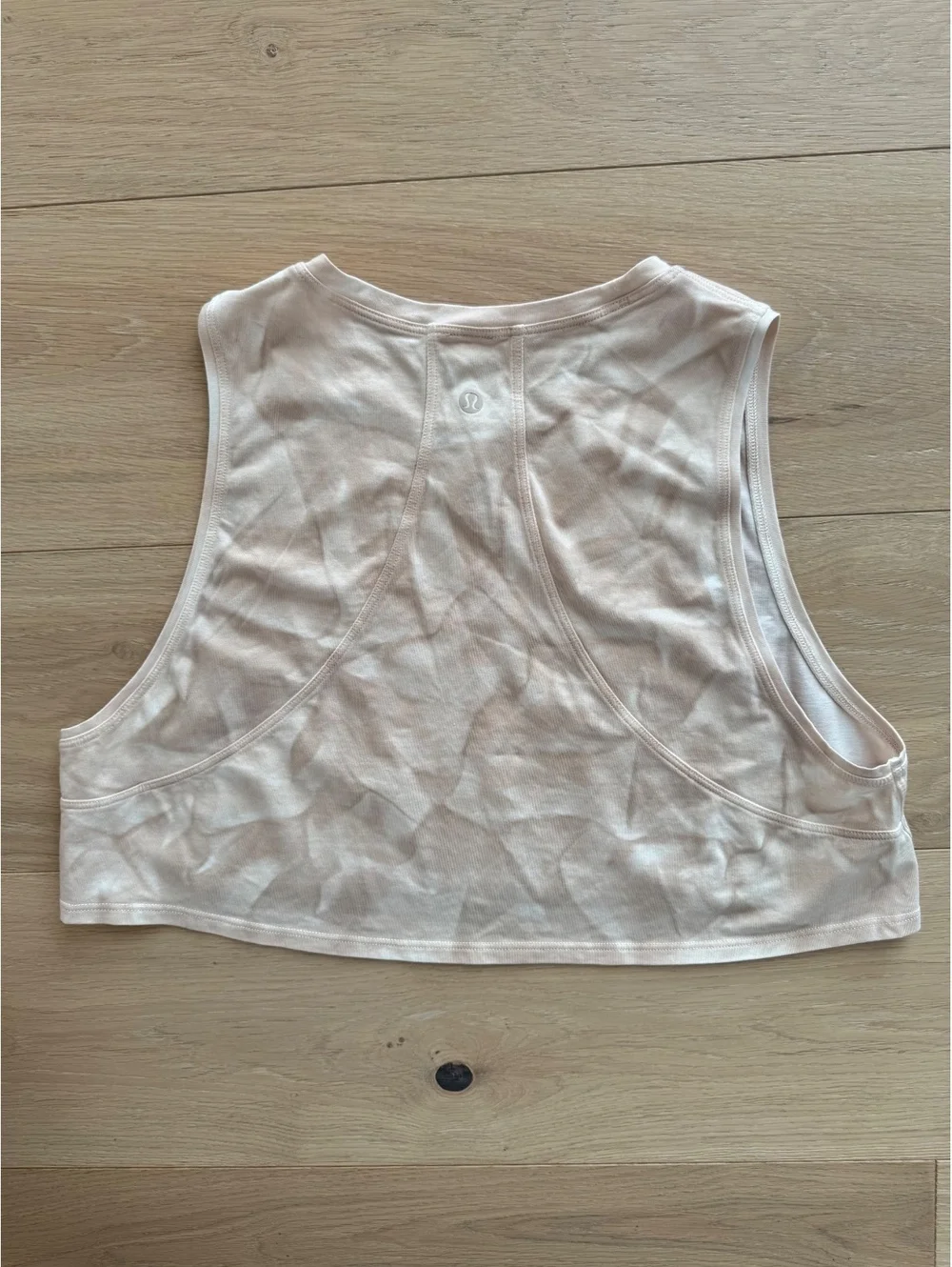 Lululemon LA Super-Crop Muscle Tank Wave Wash Cafe Au Lait Size 8